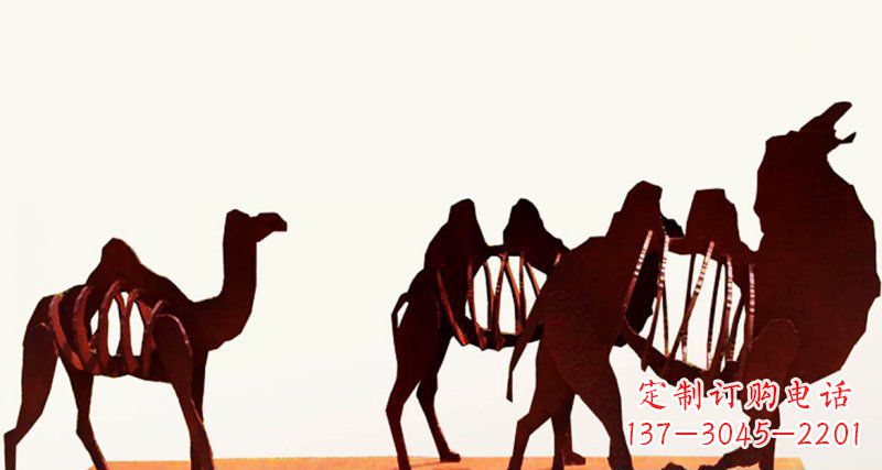 无锡放飞梦想的骆驼不锈钢抽象剪影雕塑