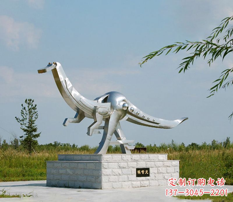 无锡特大不锈钢抽象恐龙雕塑