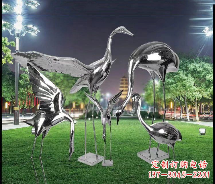 无锡大型不锈钢仙鹤雕塑