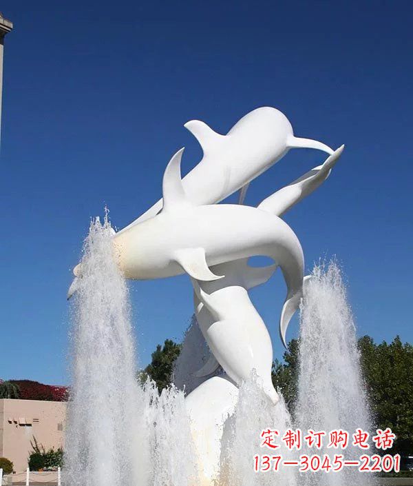 无锡完美纪念,精致的不锈钢海豚雕塑