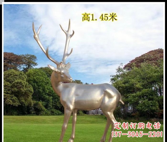 无锡高端室外不锈钢巨型动物鹿雕塑