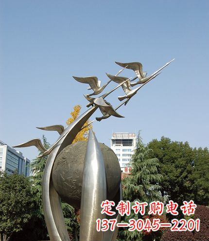无锡唯美 大雁不锈钢雕塑