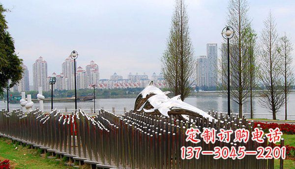 无锡动物主题不锈钢海豚雕塑