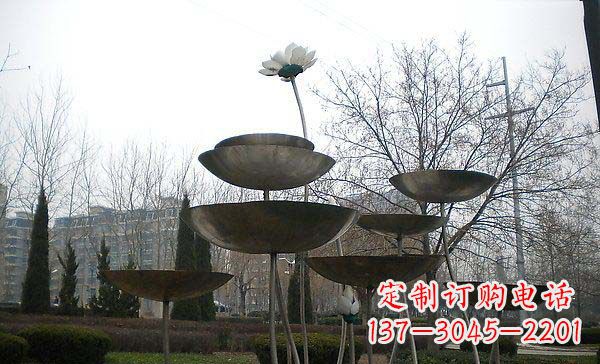 无锡中领雕塑定制不锈钢荷花景观雕塑