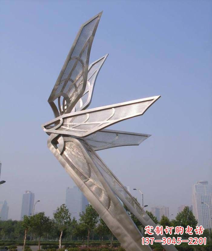 无锡大型不锈钢蝴蝶翅膀雕塑