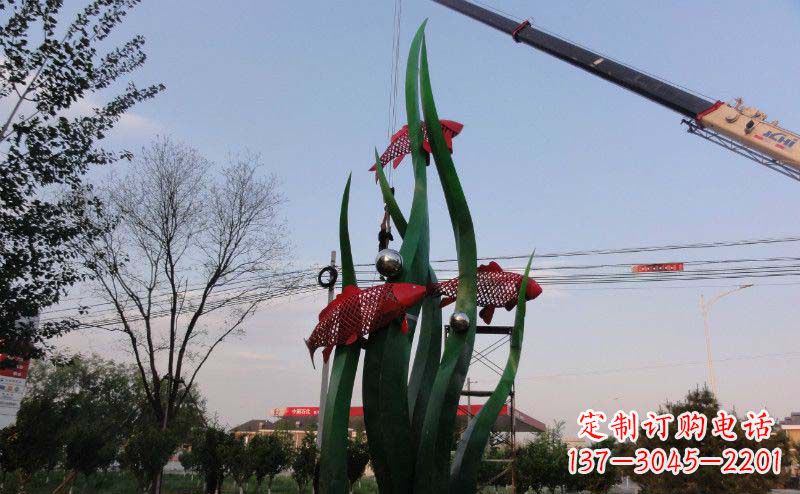 无锡欧洲风格鲤鱼不锈钢雕塑