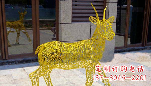 无锡梦幻般的不锈钢小鹿大理石塑像