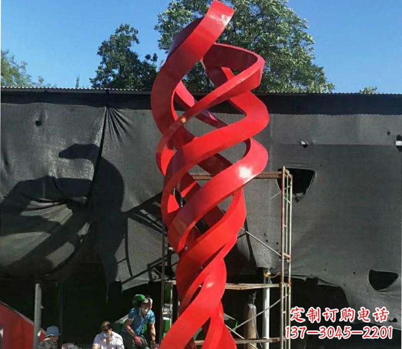 无锡高端不锈钢螺旋飘带景观雕塑