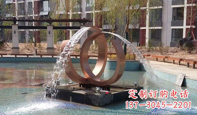 无锡高贵典雅的不锈钢喷泉雕塑