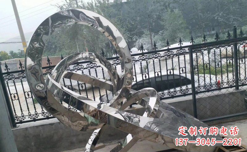 无锡公园拼接圆环景观不锈钢雕塑