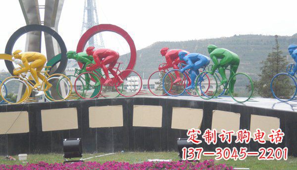 无锡品味传统,扬帆未来——不锈钢骑自行车雕塑