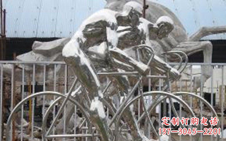 无锡铸造不锈钢骑自行车景观雕塑