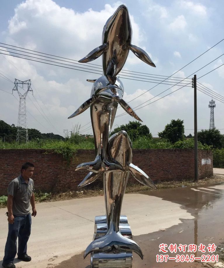 无锡不锈钢跳跃海豚雕塑
