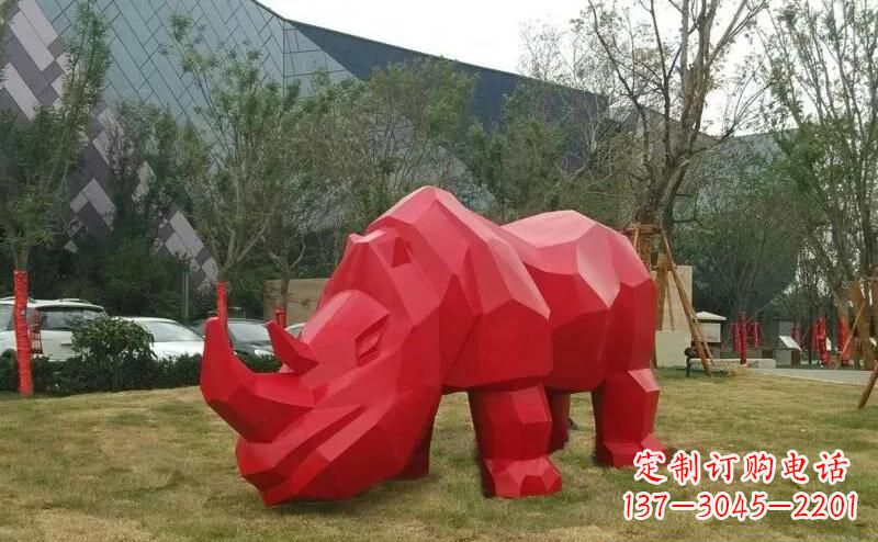 无锡摩洛哥高端不锈钢犀牛雕塑