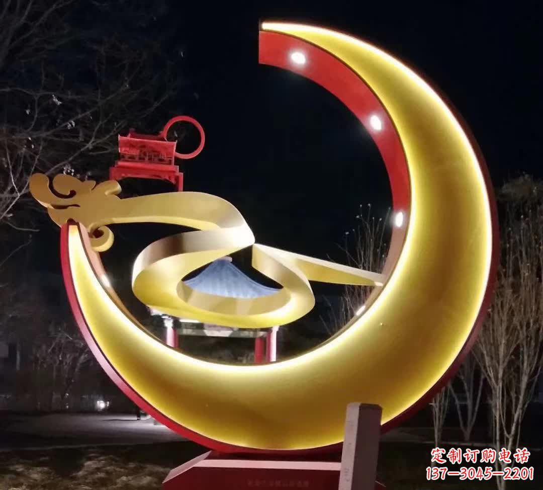 无锡精致不锈钢月亮雕塑