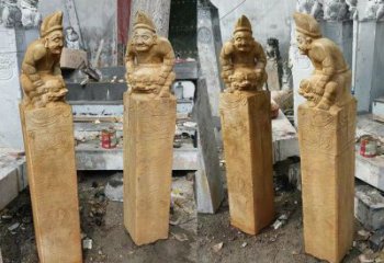 无锡经典仿古拴马桩雕塑