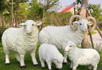 无锡乡村绵羊雕塑 – 农家院庭院仿真动物摆件