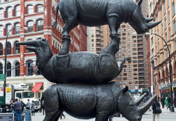 无锡精美犀牛铜雕，城市街道创意装饰