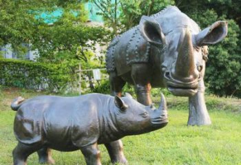 无锡犀牛铜雕-公园园林草坪室内外装饰雕塑