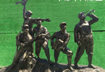 无锡革命军人抗战纪念铜雕塑—缅怀抗战英雄