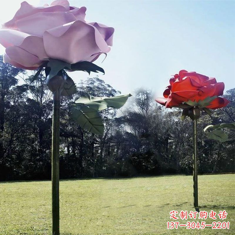 无锡精美不锈钢雕刻玫瑰花雕塑