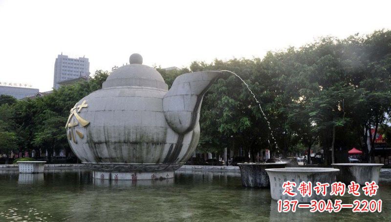 无锡精致雕塑茶壶石雕