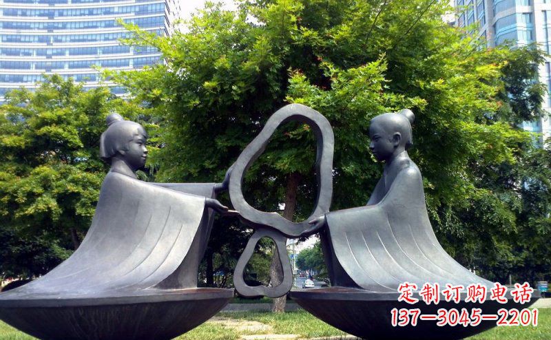 无锡特色铜雕-孔融让梨雕塑