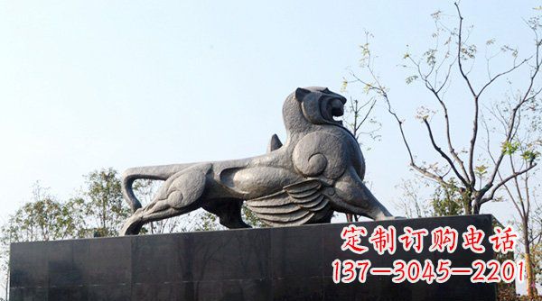 无锡公园抽象狮子动物铜雕