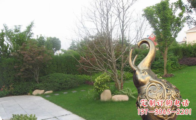 无锡公园抽象小象动物铜雕