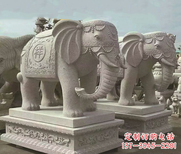 无锡精美大象大理石雕塑