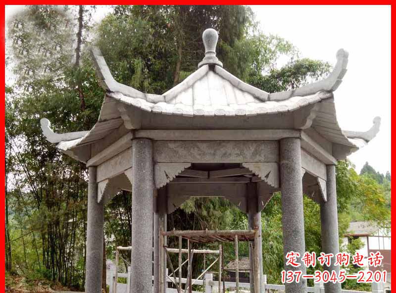 无锡复古公园石凉亭雕塑