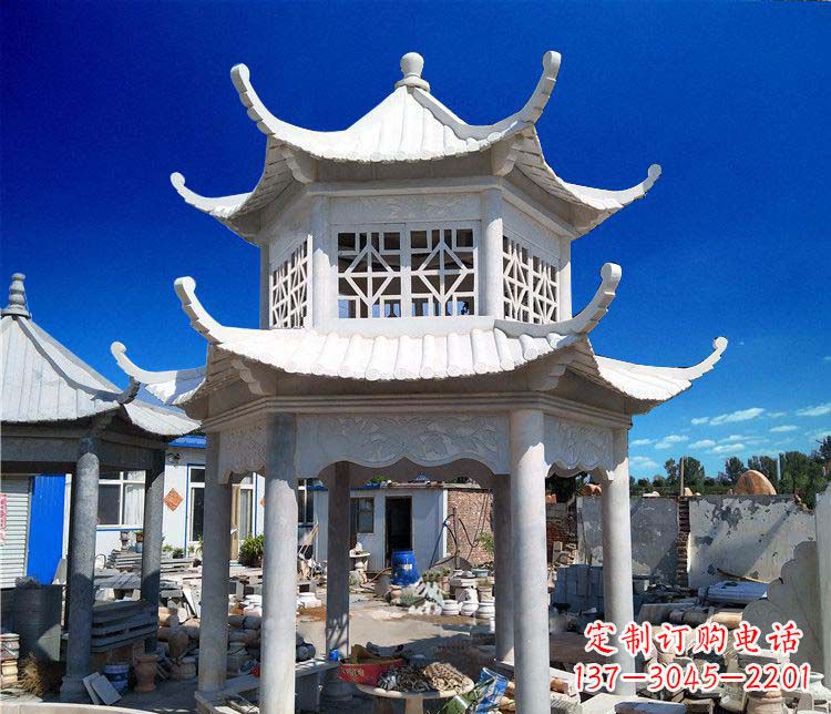 无锡大理石双层凉亭雕塑
