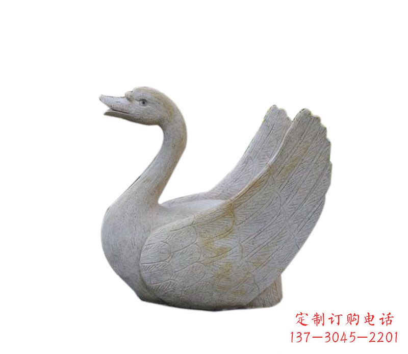 无锡公园大理石天鹅喷泉景观石雕