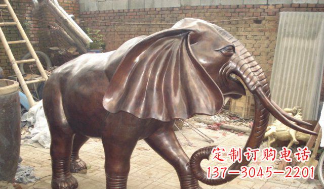 无锡精美细腻的铸铜大象雕塑
