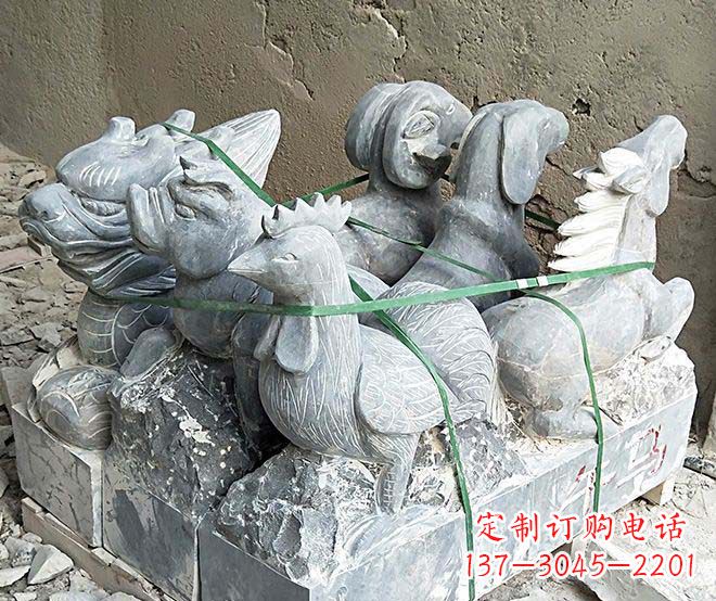 无锡公园动物12生肖石雕
