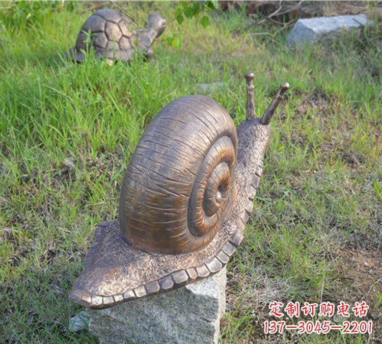 无锡全新玻璃钢材质仿真铜蜗牛雕塑
