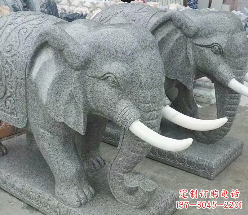 无锡象征力量的大理石大象雕塑