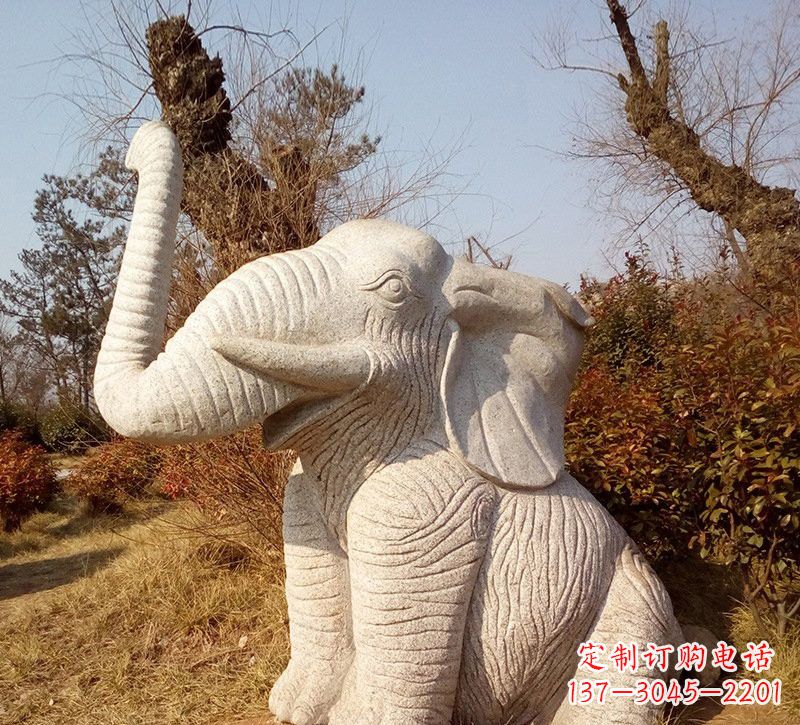 无锡公园动物大象石雕
