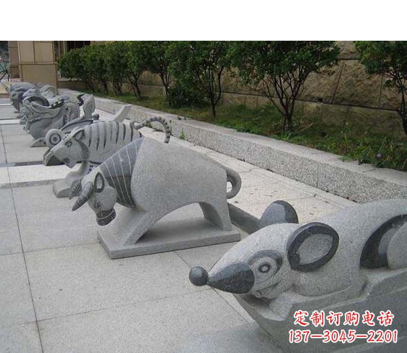 无锡公园动物雕塑十二生肖石雕