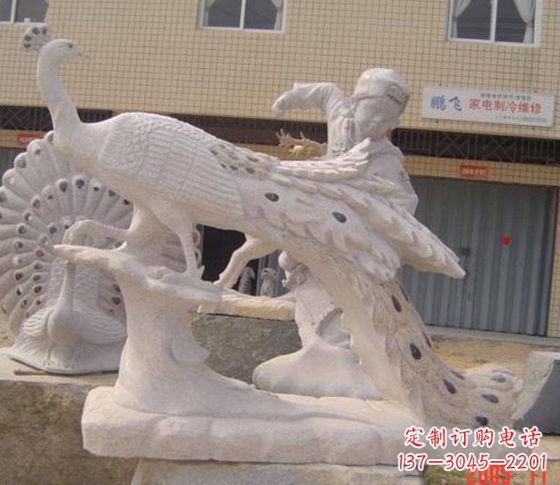 无锡公园动物孔雀石雕