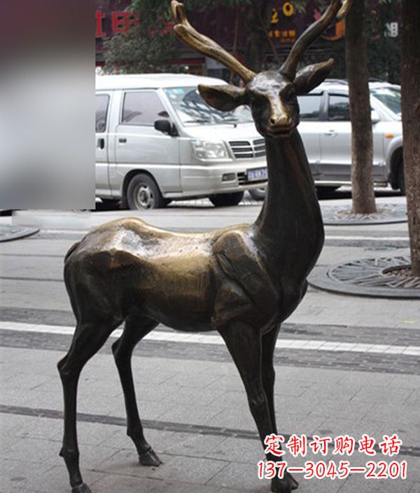 无锡公园动物鹿铜雕