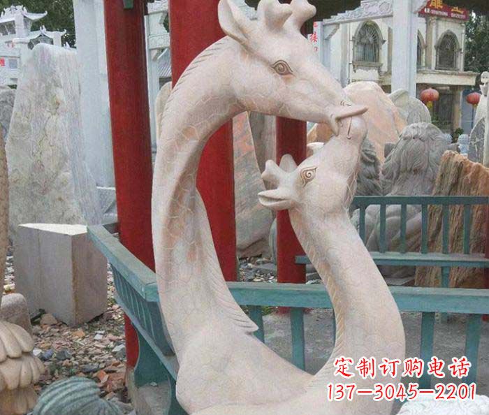 无锡中领雕塑-母子鹿动物石雕