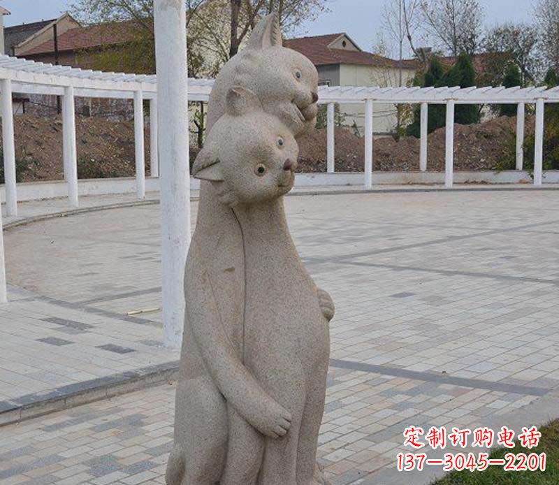 无锡精美小猫石雕,让您的公园更加美丽