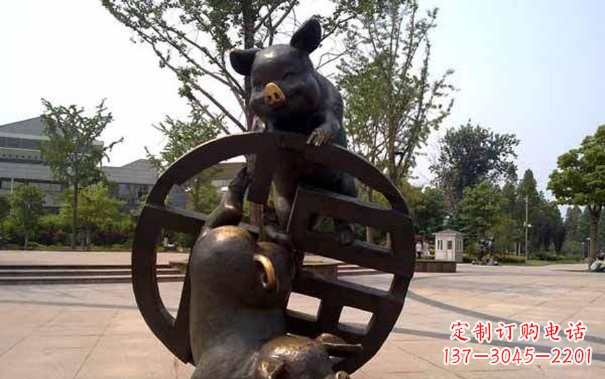 无锡中领雕塑——动物猪铜雕