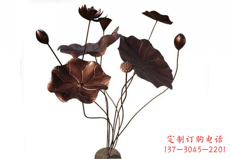 无锡传承经典,锻铜荷花雕塑