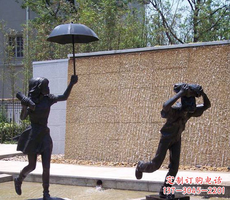 无锡抗风雨小男孩铜雕