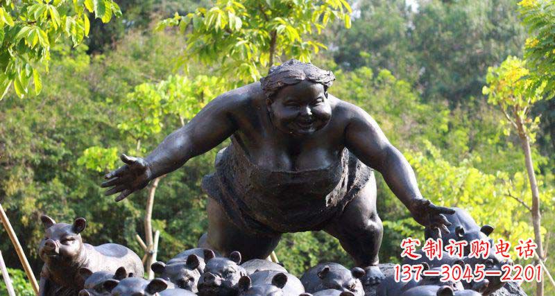 无锡萌萌哒小女孩铜雕