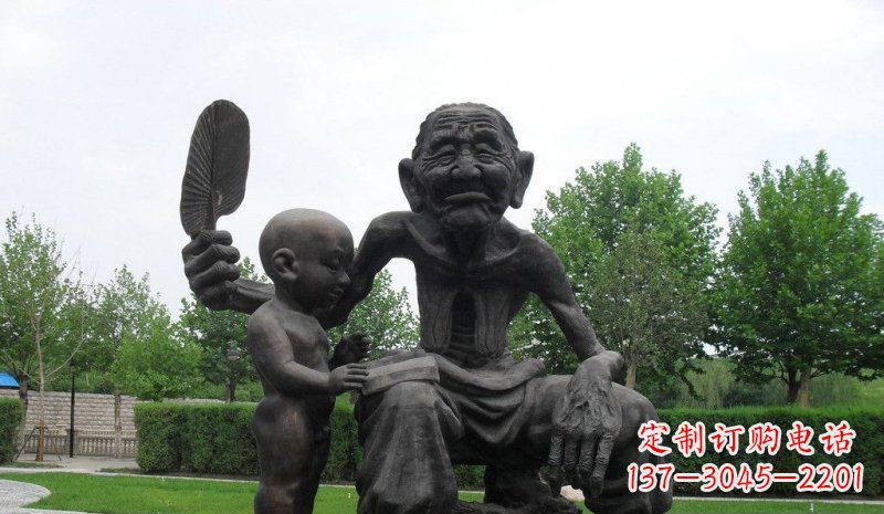 无锡温馨老人铜雕