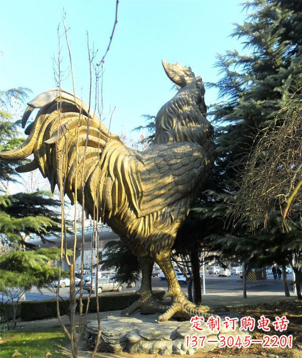 无锡公园公鸡动物铜雕