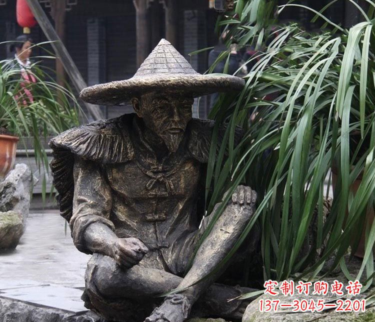 无锡中领雕塑定制——古典经典“渔翁”铜雕